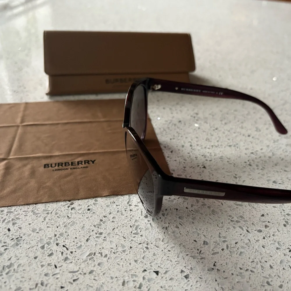 BURBERRY Plum Cat Eye Sunglasses - Picture 7 of 12
